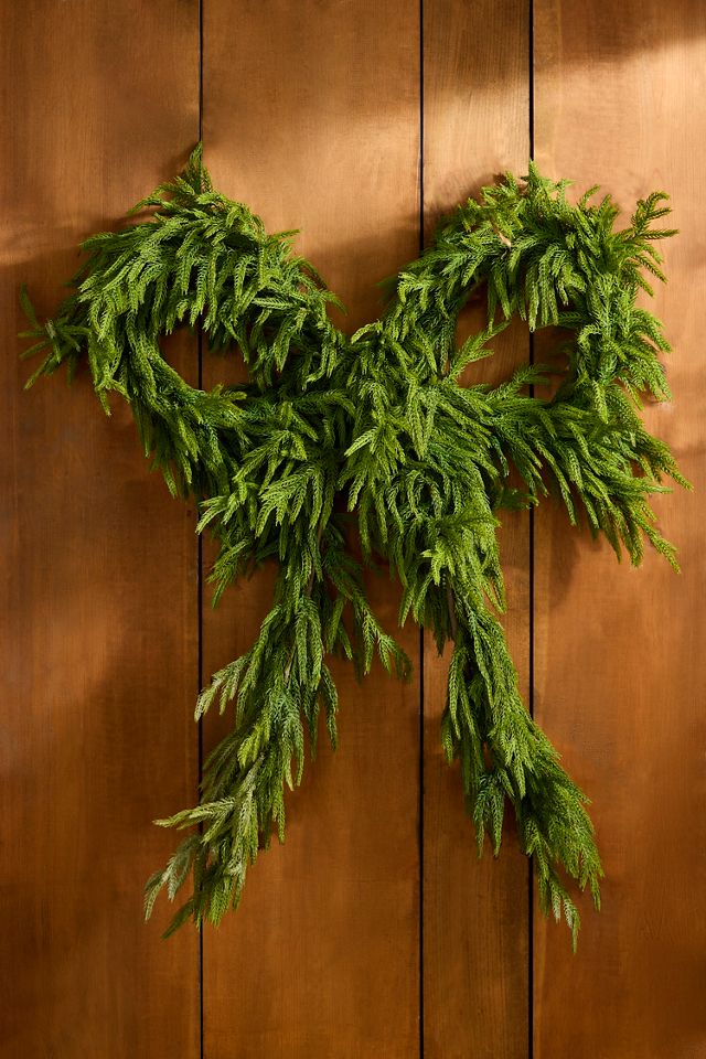 Faux Evergreen Bow Wreath #2