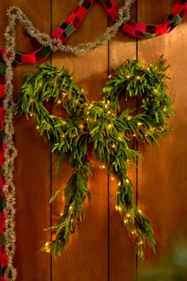 Faux Evergreen Bow Wreath