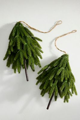 Terrain Faux Tree Ornaments, Set of 2