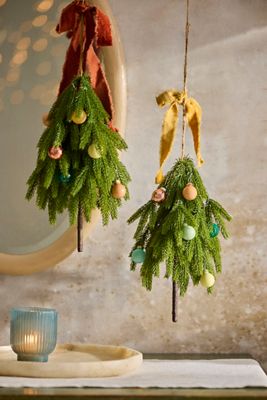 Terrain Faux Tree Ornaments, Set of 2