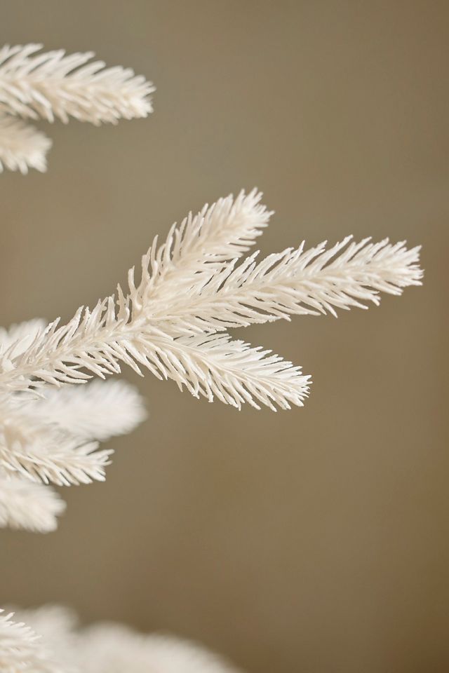 Artificial White Potted Fir Tree, 4’ #1