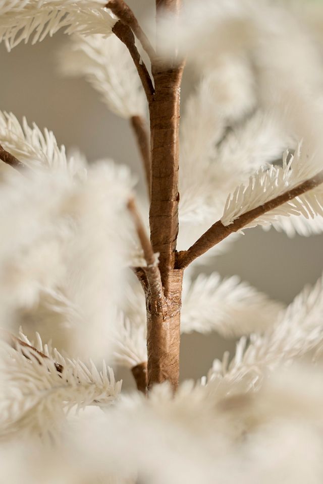 Artificial White Potted Fir Tree, 4’ #3