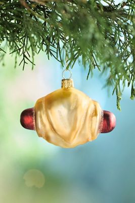 Pig in a Blanket Glass Ornament