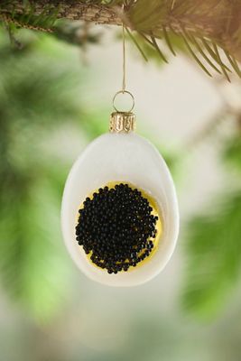 Caviar Deviled Egg Glass Ornament