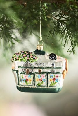 Garden Tool Tote Glass Ornament