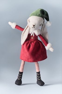 Mon Ami Jingle Bunny Elf Kids Stuffed Animal