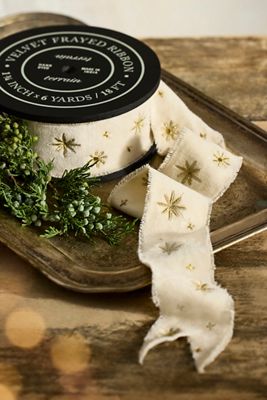 Celestial Embroidered Velvet Ribbon
