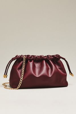 Pochette en cuir froncée Maeve