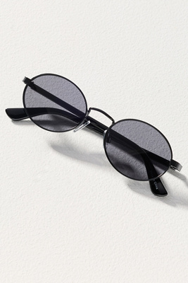 I-sea Slim Metal Oval Sunglasses In Black