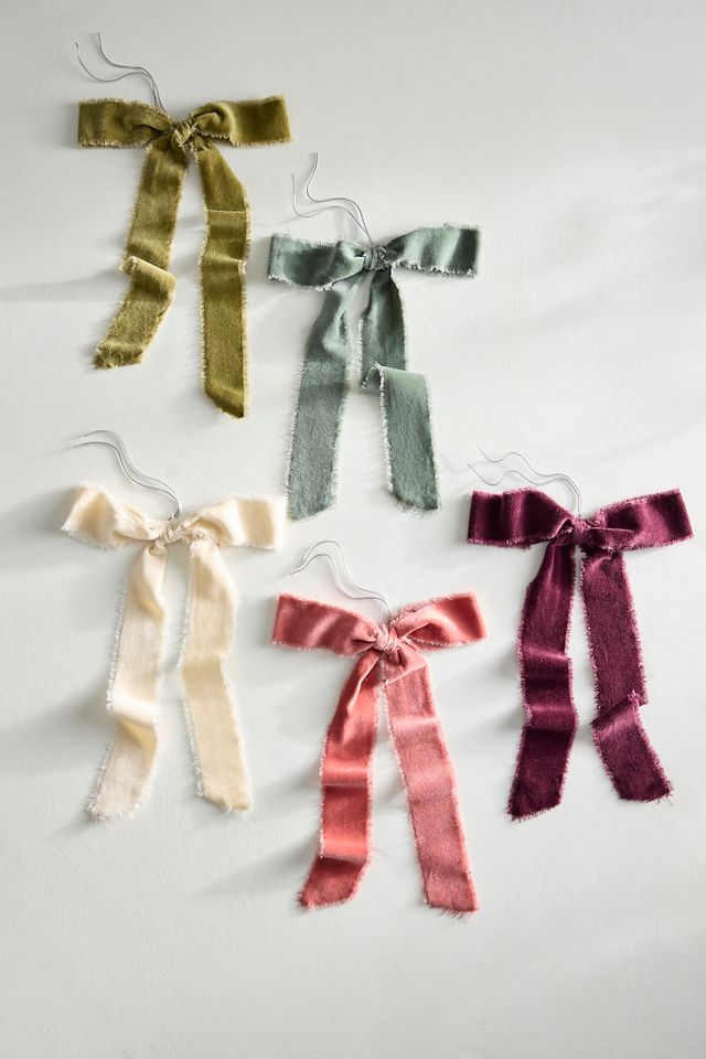 Colorful Velvet Bows, Set of 5 Small #1