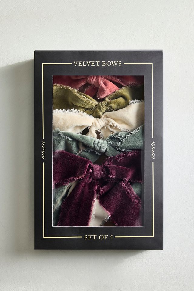 Colorful Velvet Bows, Set of 5 Small #2