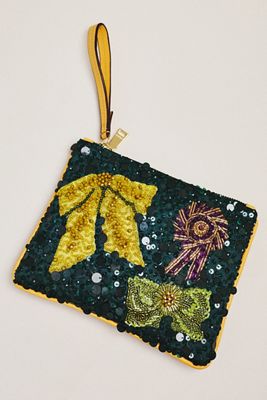 ALÉMAIS Rosette Beaded Clutch