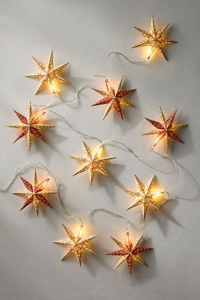 Patterned Paper Star Lights #2