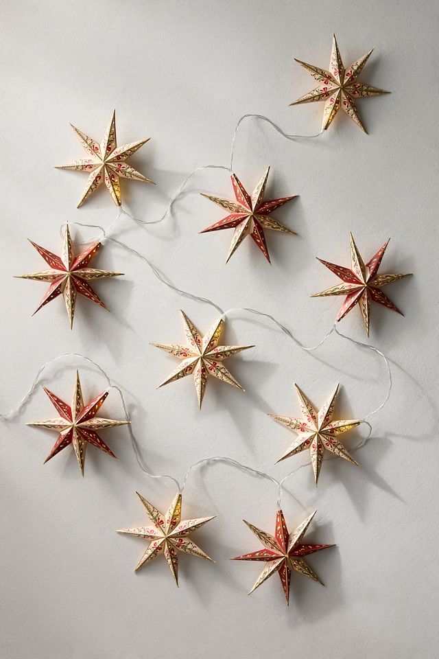 Patterned Paper Star Lights #3