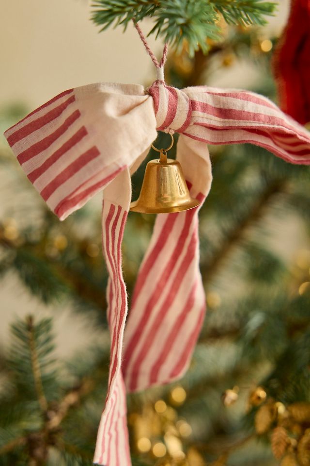 Bow + Bell Ornament, Wide Ribbon #1