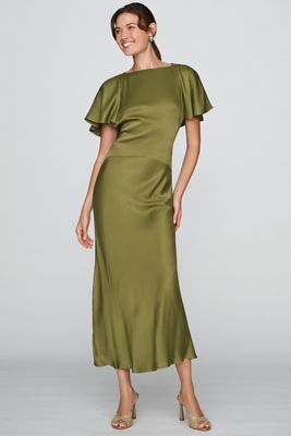 BHLDN Cape Sleeve Cutout Maxi Dress