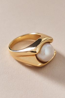 Freshwater Pearl Signet Ring