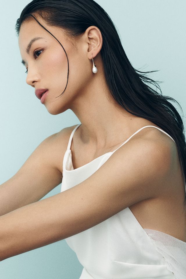 By Anthropologie Pearl Drop Earrings #1