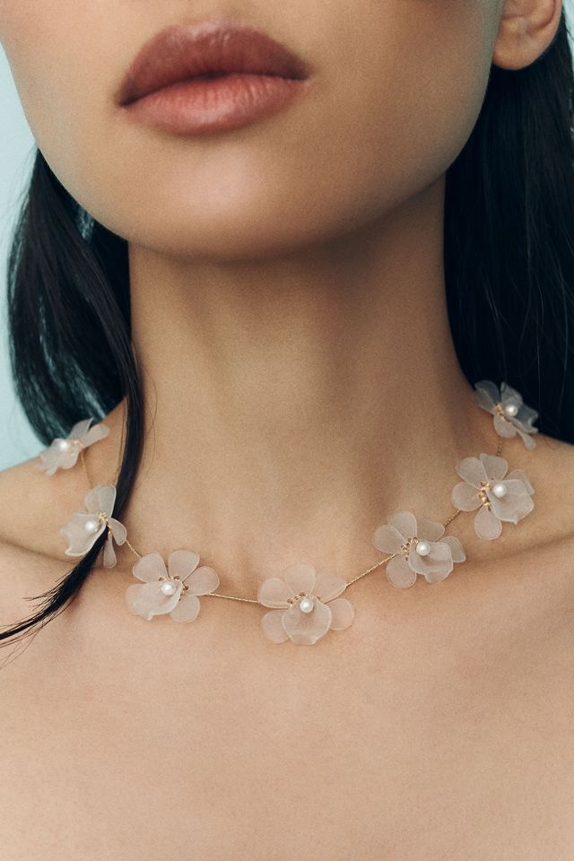 Soft Flower Choker Necklace #1