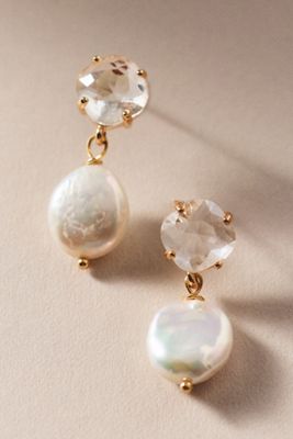 Crystal Pearl Stud Earrings
