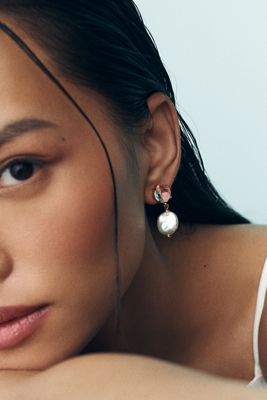 Crystal Pearl Stud Earrings