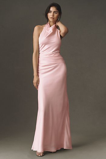 halter dress wedding guest Neck Silk - Midi Dress With Sleeveless and maxi gowns which can be easily dressed up or down for various occasionsPerfect For Women's Halter Wedding Guest Dresses