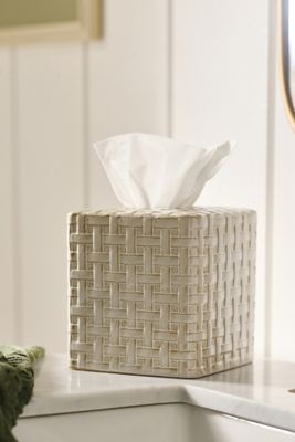 Cane Ceramic Woven Tissue Holder