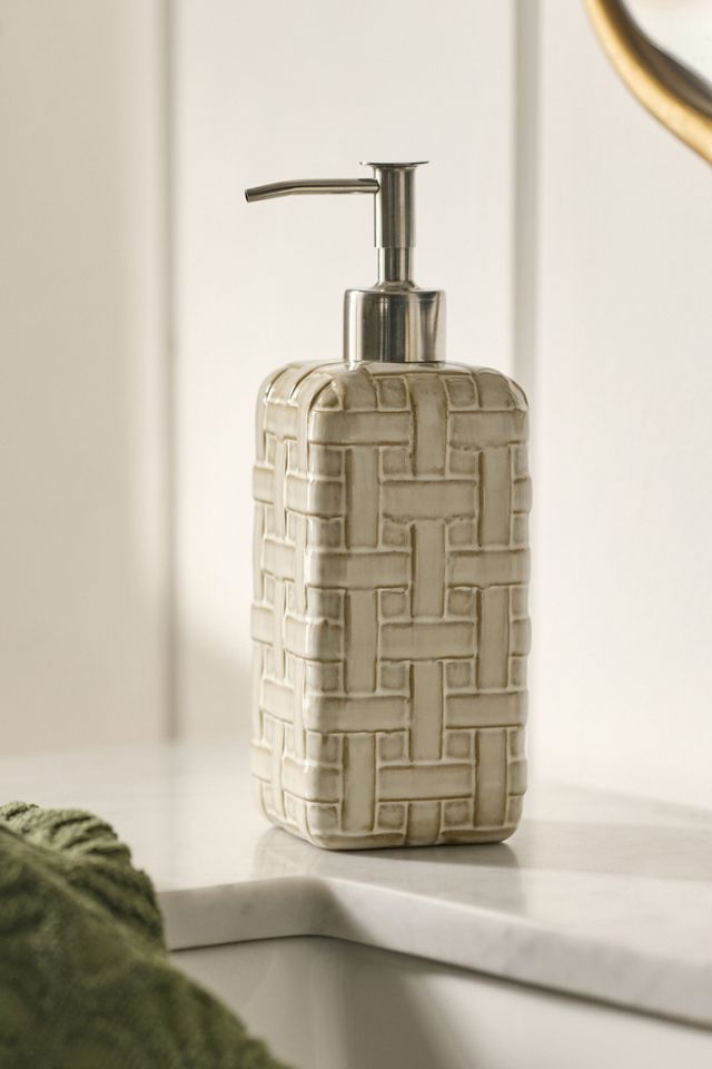 Cane Ceramic Woven Soap Dispenser | AnthroHome