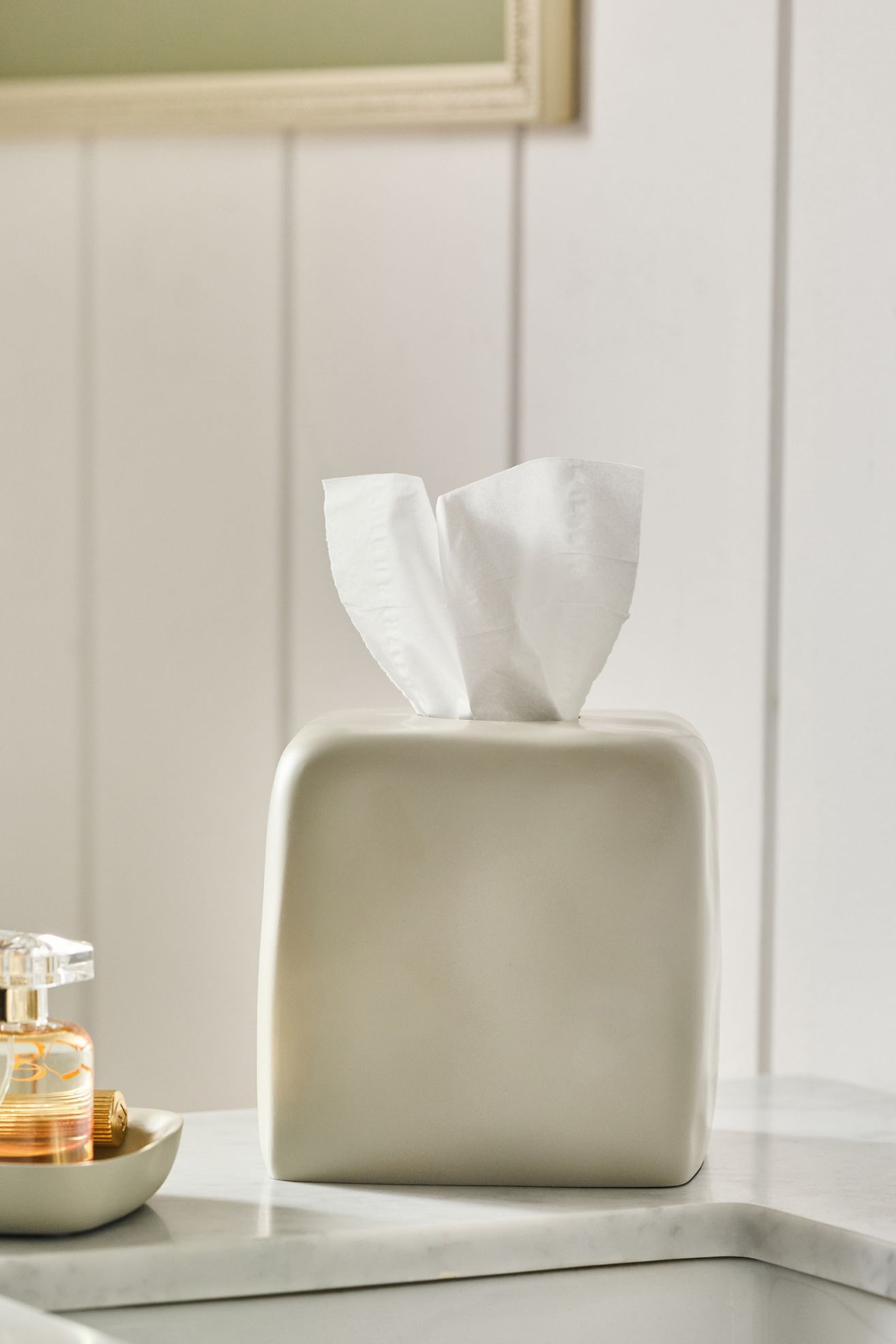 Montecito Textured Tissue Holder - Mushroom, One Size