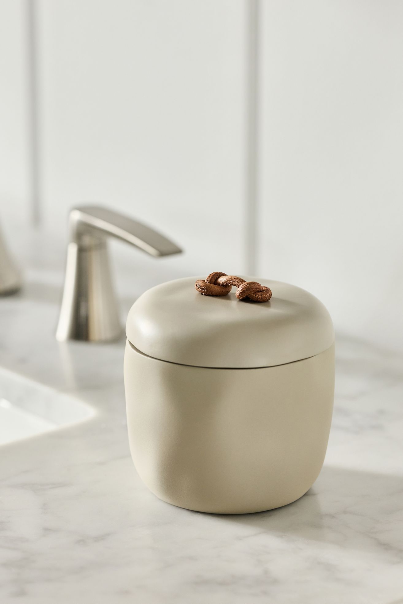 Montecito Textured Cotton Jar - Mushroom, One Size