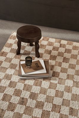 Ferm Living Flatwoven Checkered Wool Jute Rug