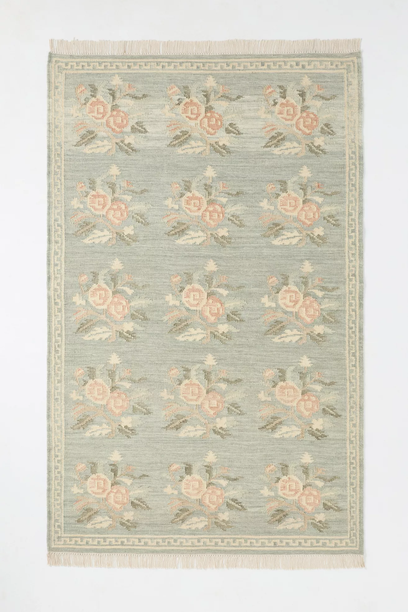 Florence Flatwoven Wool-Blend Floral Rug - thumbnail 3