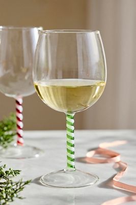 Terrain Candy Stripe Wine Glass