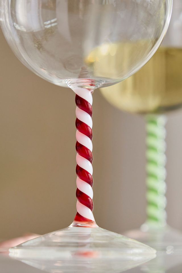 Candy Stripe Wine Glass #1