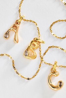 Groovy Bezel Initial Charm
