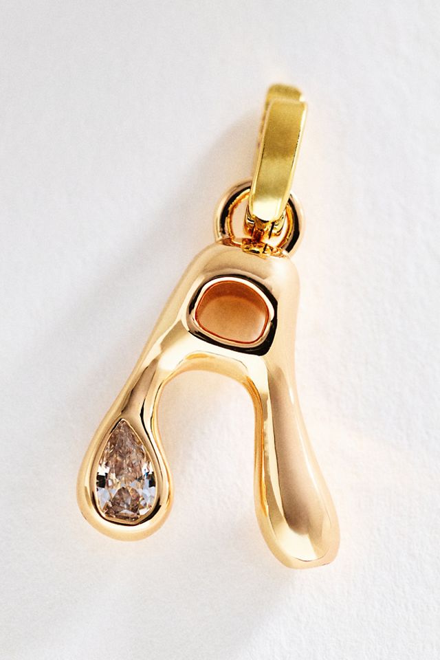 Groovy Bezel Initial Charm #1