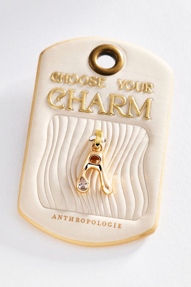 Groovy Bezel Initial Charm #3