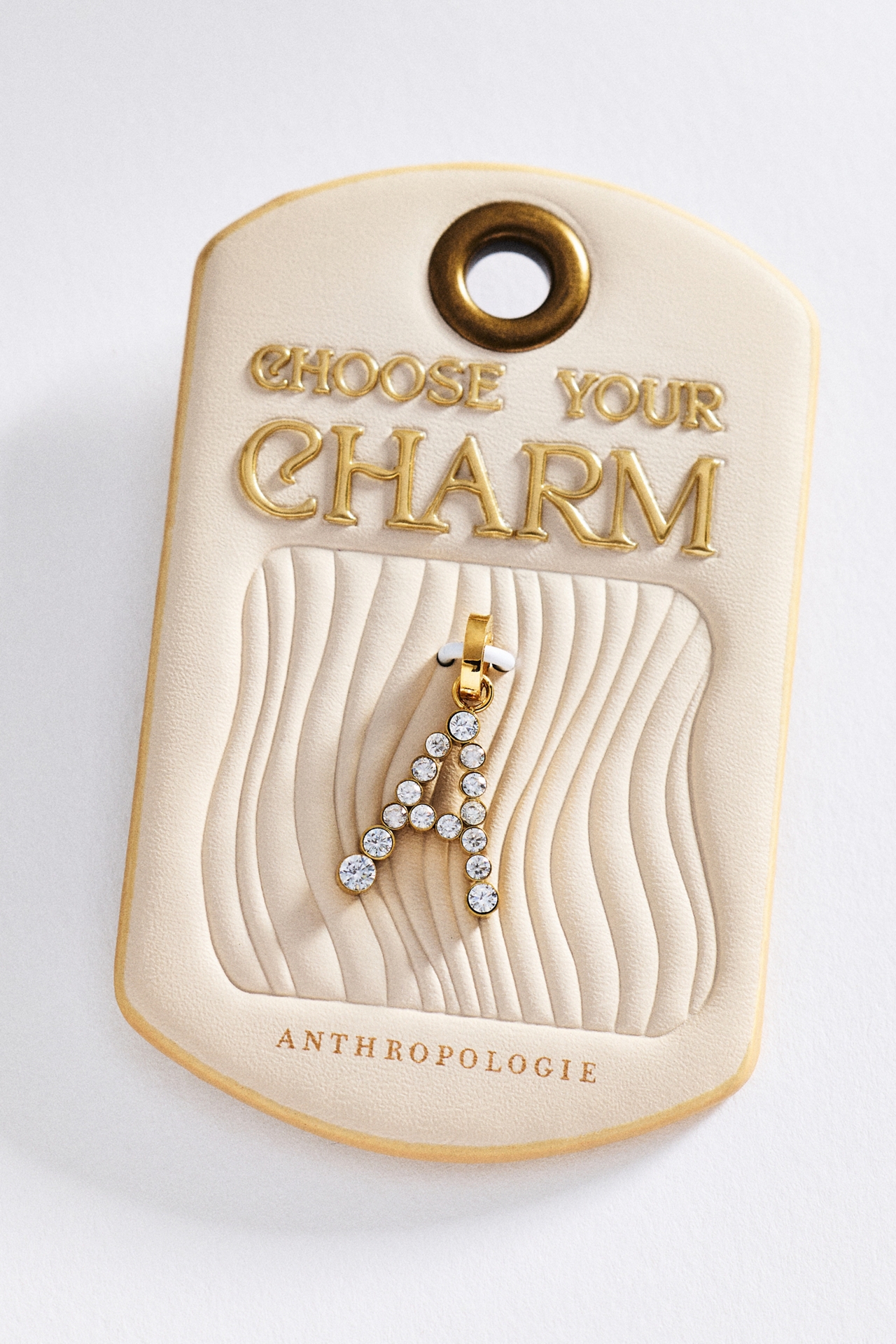 Bezel Pavé Crystal Initial Charm