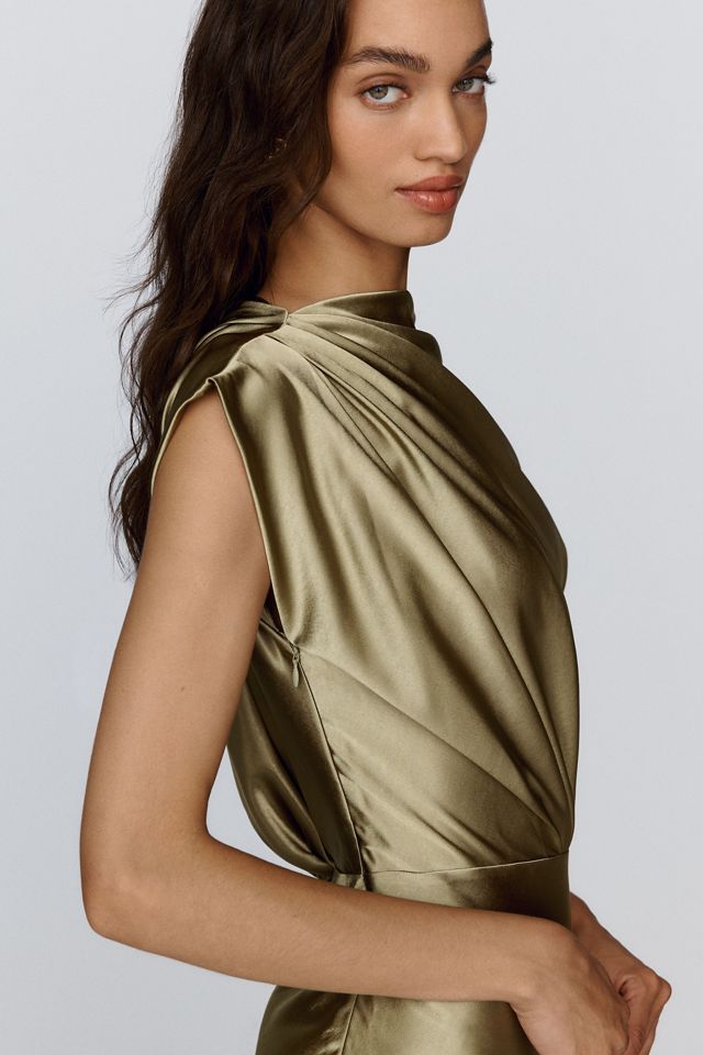 Mare Mare Asymmetrical Satin Maxi Dress #1