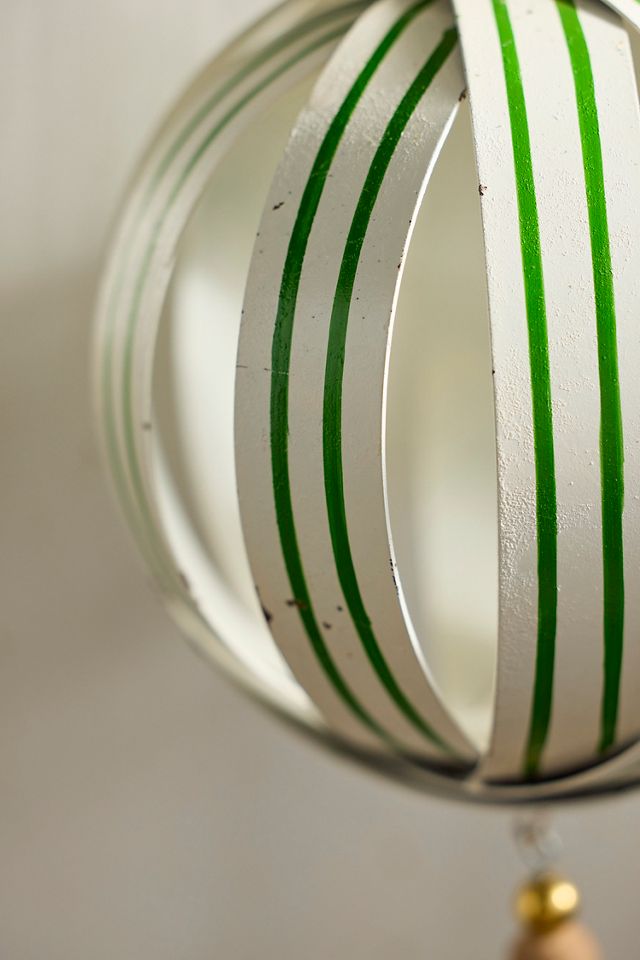 Candy Stripe Iron Globe Ornament #1