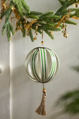Candy Stripe Iron Globe Ornament