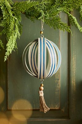 Candy Stripe Iron Globe Ornament