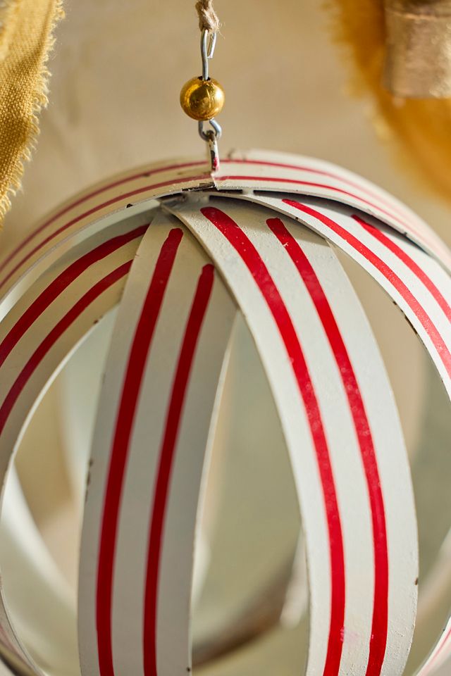 Candy Stripe Iron Globe Ornament #1