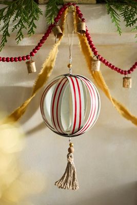 Terrain Candy Stripe Iron Globe Ornament