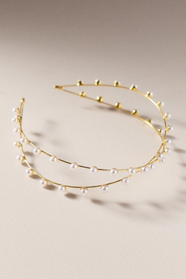 Anthropologie Pearl Embellished Headband NWOT Hand Sewn Beautiful Anthropologie Pearl Embellished Headband NWOT Hand Sewn  main image 4
