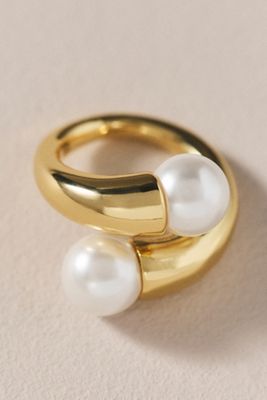 By Anthropologie Weddings Chunky Twist Pearl Ring