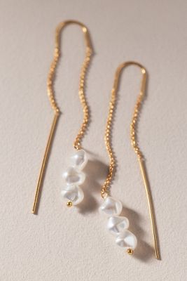 By Anthropologie Weddings 3-Pearl Threader Earrings