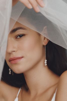 By Anthropologie Weddings 3-Pearl Threader Earrings