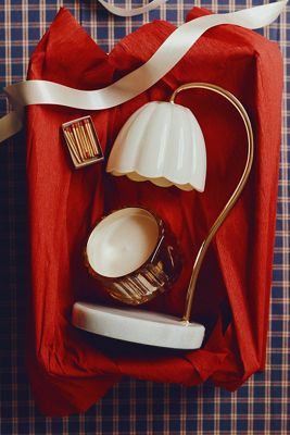 Scalloped Glass Candle Warmer Lamp