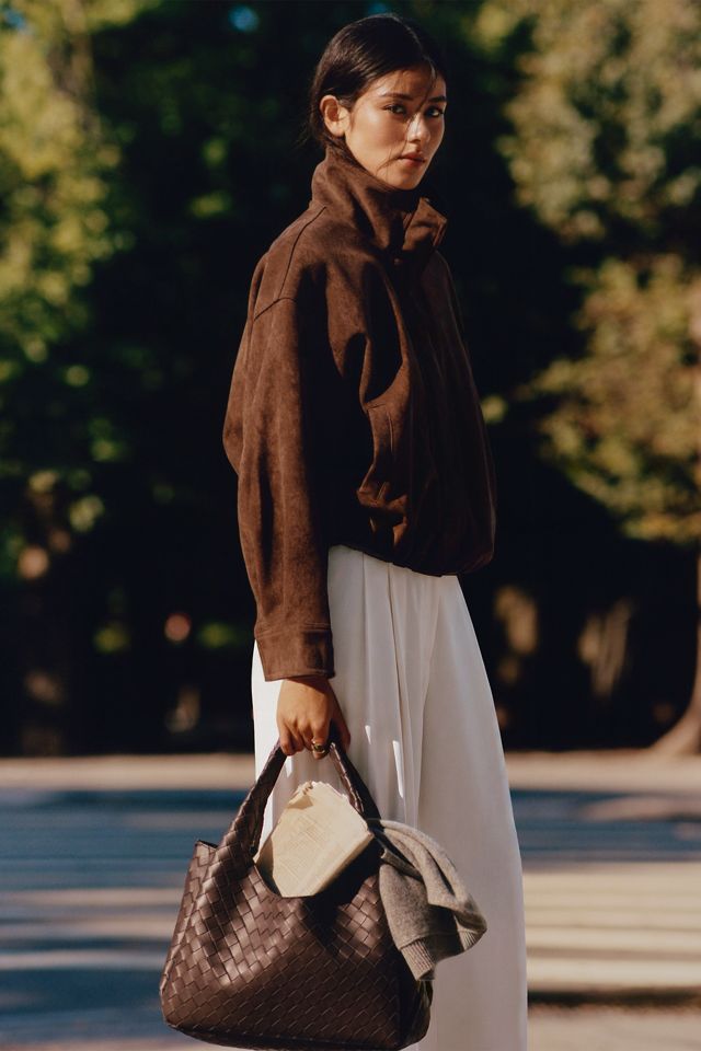 By Anthropologie Woven Faux Leather Hobo Bag #1